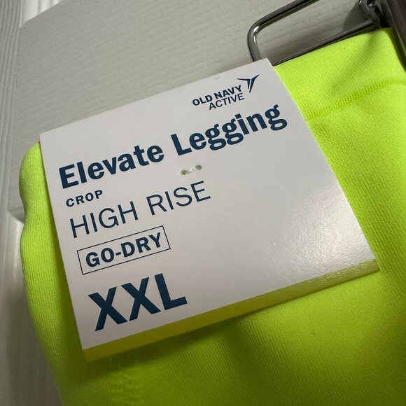Old Navy Active Elevate Go-Dry High-rise Leggings XXL Fluorescent Yellow NWT - Picture 10 of 12